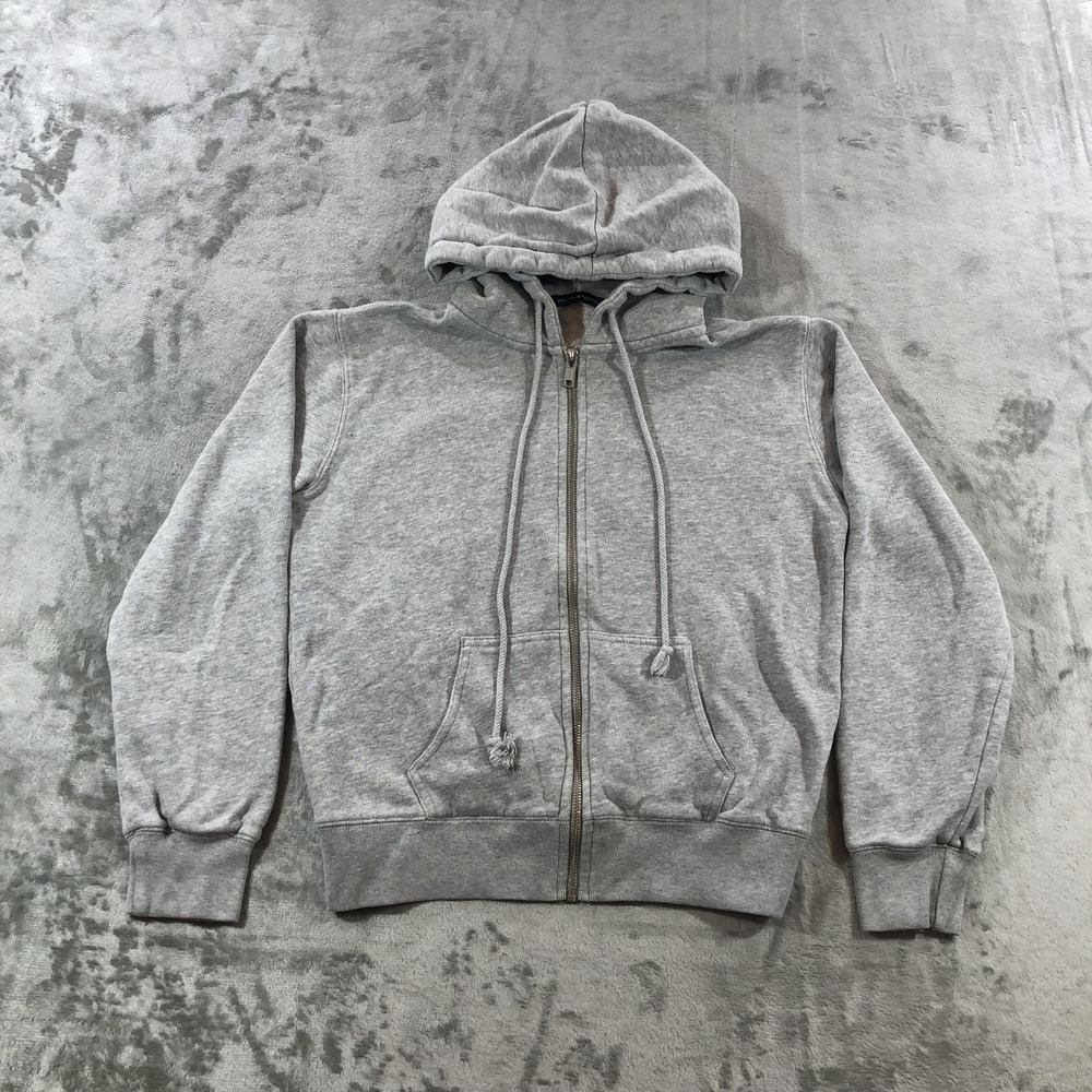 Brandy Melville Hoodie Womens One Size Gray Sherpa Lined Full Zip Fleece